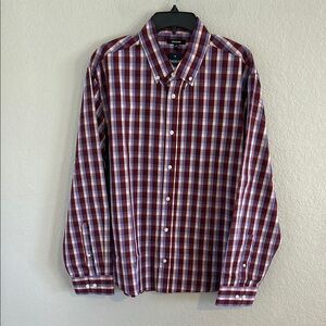 Men's Red and Blue Checkered Shirt